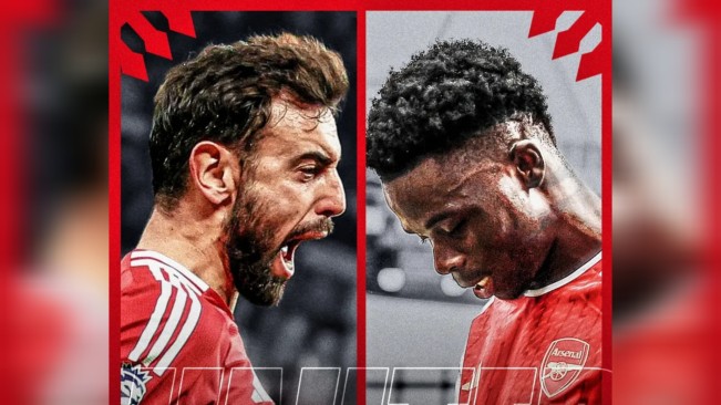 Bruno Fernandes vs Bukayo Saka. [Instagram]